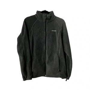 Columbia Women's Dark Gray Long Sleeve Fleece Zip-Up Jacket Size L GUC